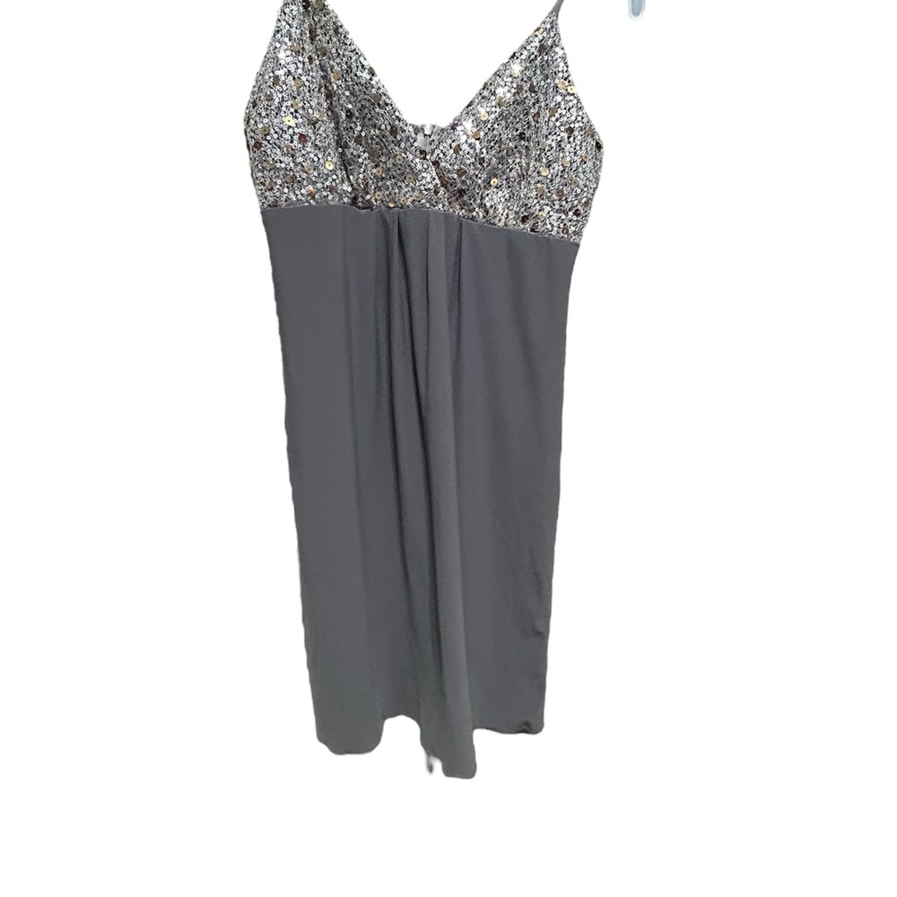 Sequin Embellished Gray Mini Dress